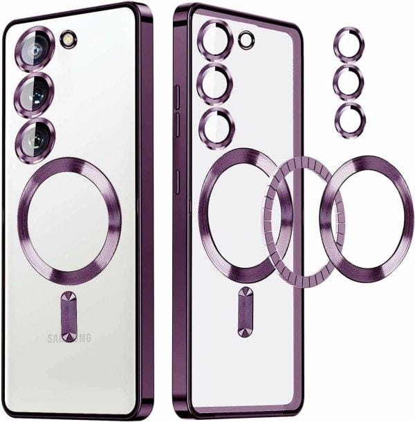 For Samsung Galaxy S25 S24 S23 S22 S21 Ultra Edge MagSafe Magnetic Case with HaloLock Shockproof Military Grade Protection Clear Cover For Samsung Galaxy S25 S24 S23 S22 S21 Ultra Edge MagSafe Magnetic Case with HaloLock Shockproof Military Grade Protection Clear Cover